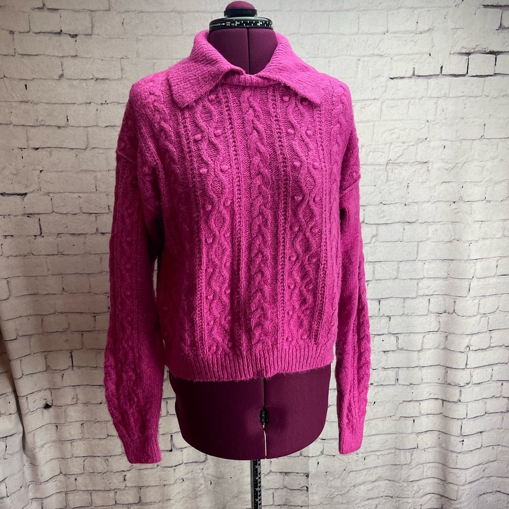 Free People Every Cloud Collared Pullover Sweater… - image 1